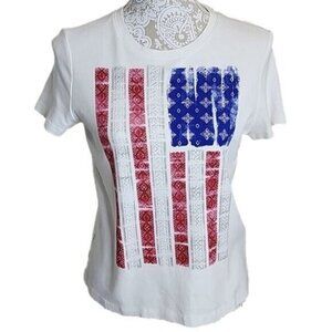 Studio Works The Studio Tee American Flag T-shirt Petite Women's PM